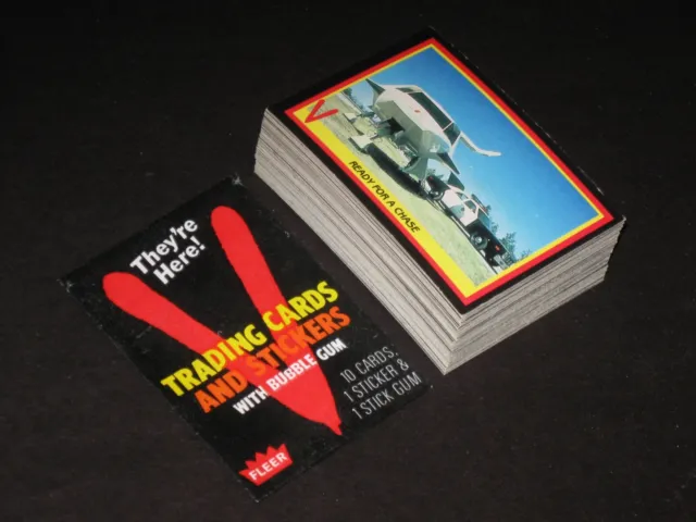 V (Visitors) © 1984 Fleer Complete 66 Trading Card Set + Wrapper