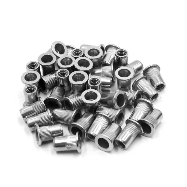 Remache de Tuerca Cabeza Plana Inserción Acero Inoxidable 304 1/4-20 UNC 40pcs