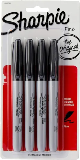 New 24 SHARPIE Black Permanent Marker Pen Sharpies Bulk Texta Fine Point  Set