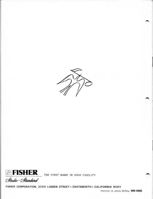 Vintage Fisher Service Manual Am/ Fm Stereo Tuner Model Fm-440 2