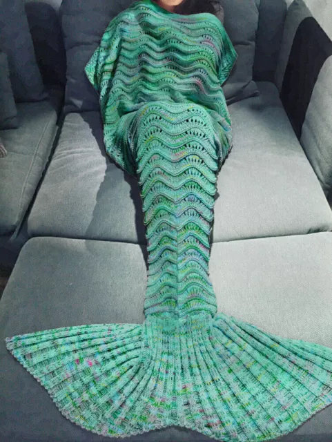 Schlafsack Handgefertigte Gehäkelte Meerjungfrau Mermaid Decke Teppich Tail DHL 3