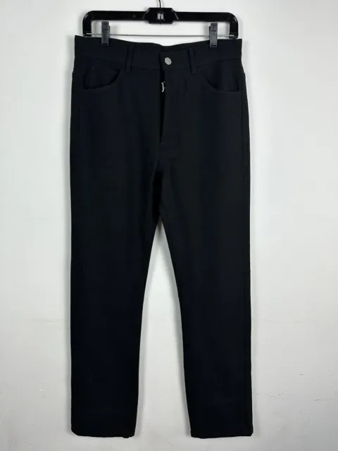 Maison Margiela Men's Techno Gabardine Pants Black Button Fly Straight Leg 28