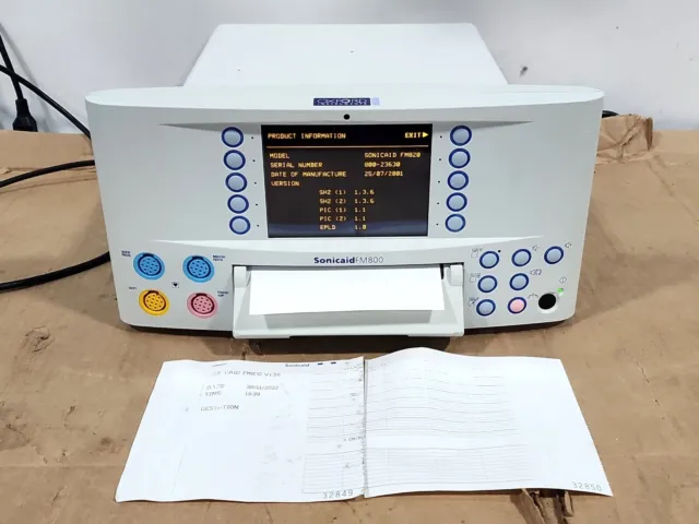 POWER TESTED Oxford Sonicaid FM800 Fetal and Maternal Ultrasound/Doppler Monitor