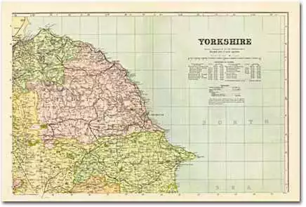 Historical Map YORKSHIRE - NORTH EAST (1900): CASSINI HISTORICAL MAP (BCO-YNE) (