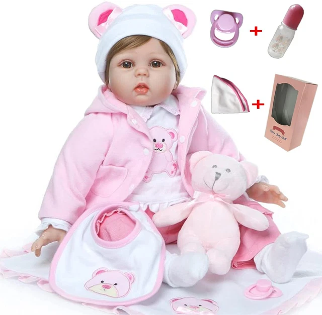 22'' Reborn Dolls Baby Handmade Soft Vinyl Silicone Lifelike Nowborn Girl Gifts