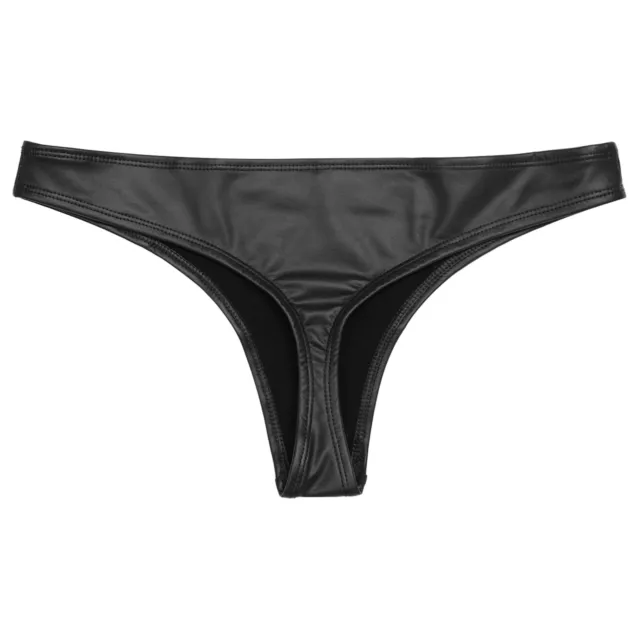 DE Damen Wetlook String Tanga sexy Mini Slip Lack Shorts Clubwear Bikinihose