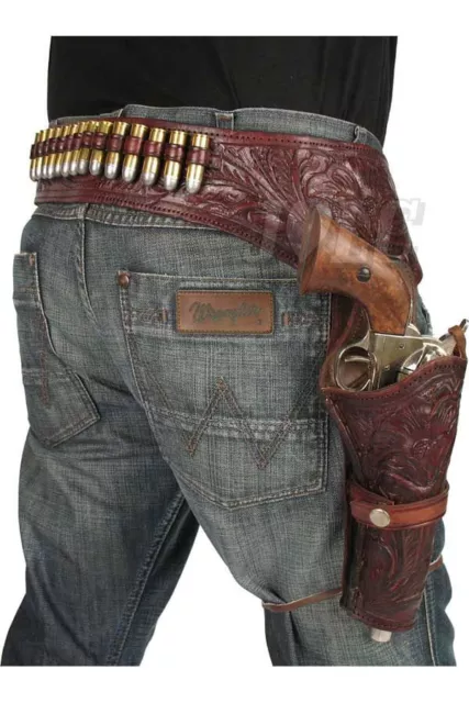 Holster Rig Tooled Lone Ranger made in Western Single Rig Gun Belt And