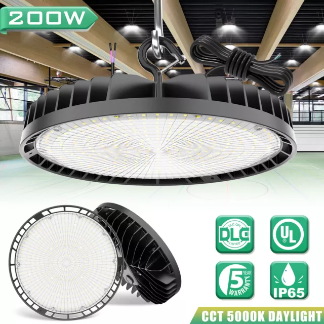 200W 30000LM Dimmable High Bay LED Lighting 5000K Commercial Warehouse Lights UL