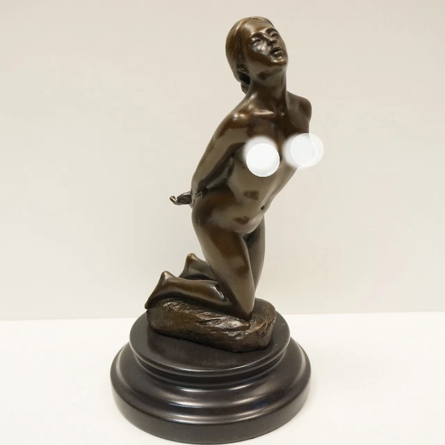 Estatua Bailarín Sexy Pin-up Art Deco Estilo Art Nouveau Estilo Bronce sólido