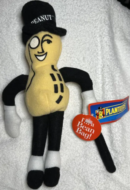 Planters Mr. Peanut Bean Bag Plush By Nabisco Vintage 10" New with Tags