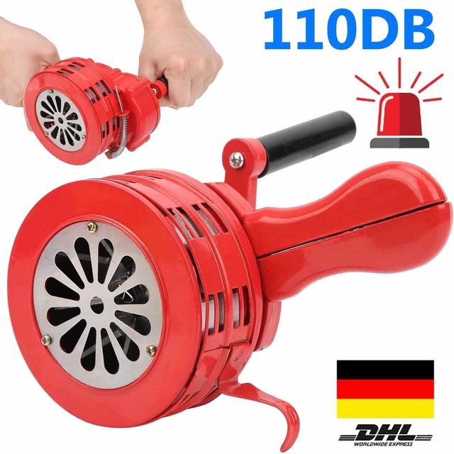 Sirène à Manivelle 110 Db Sirène De Raid Aérien à Commande Manuelle Portable Alarme De Securite Durgence Incendie Avec Support De Pince De Banc Alliage Daluminium 990633 76741716
