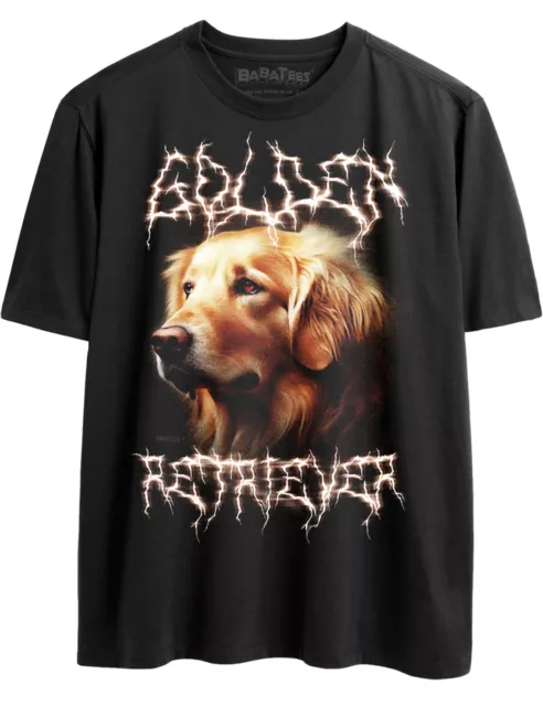 Epic Golden Retriever Retro 80s Glam Heavy Metal Tshirt for Men Women Dog Owners