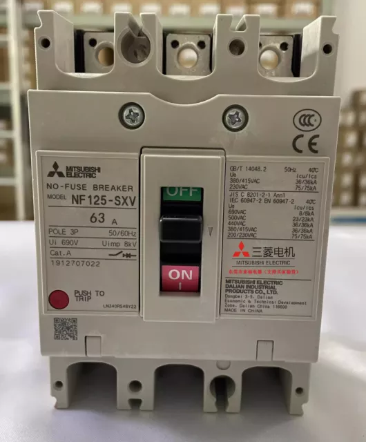 1pcs Mitsubishi Moulded Case Circuit Breaker MCCB NF125-SXV 3P 63A