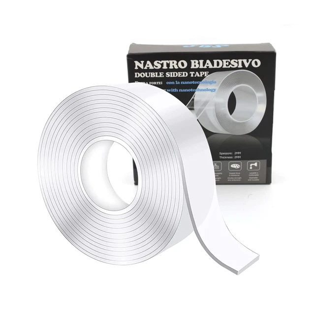 Nastro Biadesivo Extra Forte Trasparente - 5m X 1cm, Impermeabile Per Auto, Casa E Ufficio