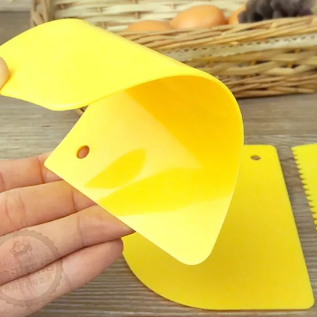 3 x raschietto fondente pasta di plastica ghiaccio semplice liscio con bordo frastagliato decorazione torta S9
