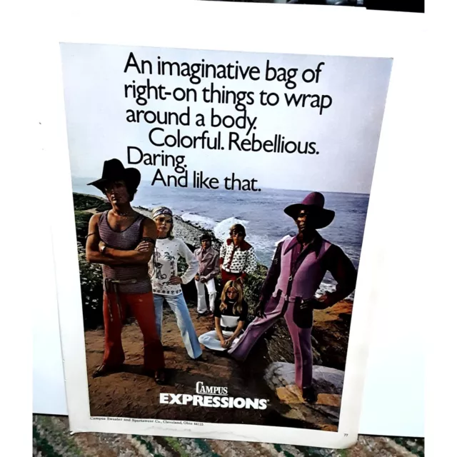 VINTAGE 1971 CAMPUS Expressions Clothing Ad Original epherma $7.99 ...
