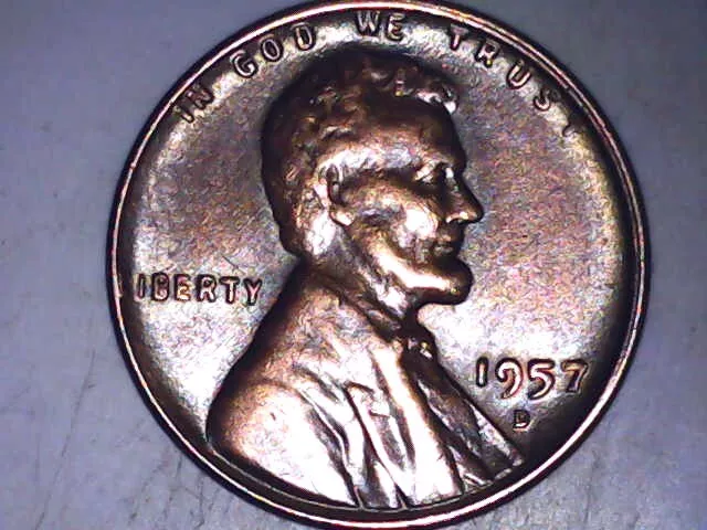 1957 D Lincoln Wheat Penny,Rare,Errors,1C,Small cent,US Coin,Die Chips