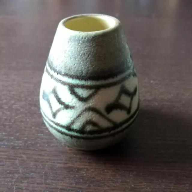 Uebelacker? Vase 8 cm Handarbeit? Keramik Antik Vintage retro