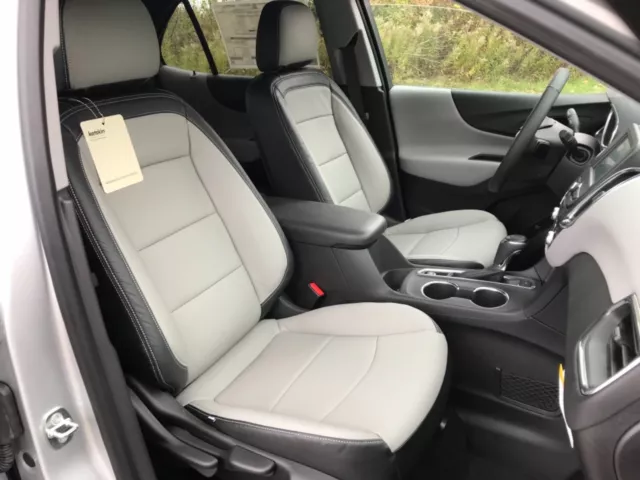 2018-2019 Chevrolet Equinox KATZKIN Leather Seat Covers Medium Ash Gray Black