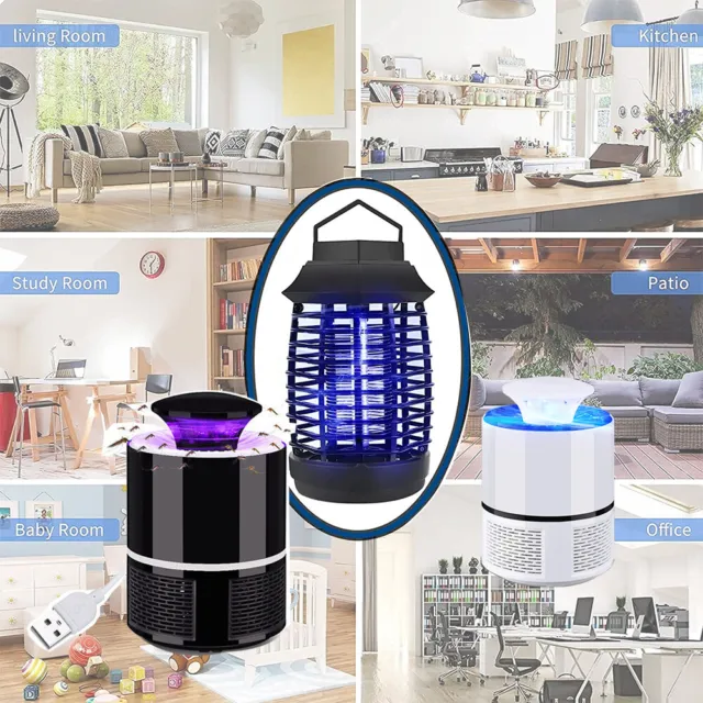 Electric Mosquito Insect Killer/Bug Zapper 360° LED Trap Lamp Strong Suction Fan