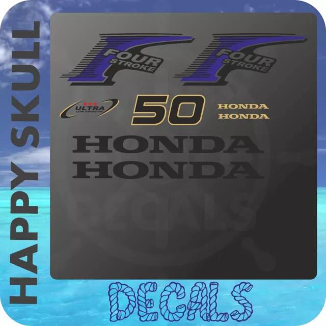 Honda 50 hp Four Stroke outboard engine decal sticker set reproduction