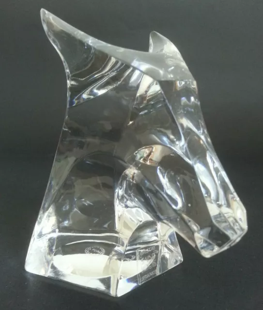 SUPERBE authentique FIGURINE TETE DE CHEVAL en CRISTAL de ST SAINT LOUIS