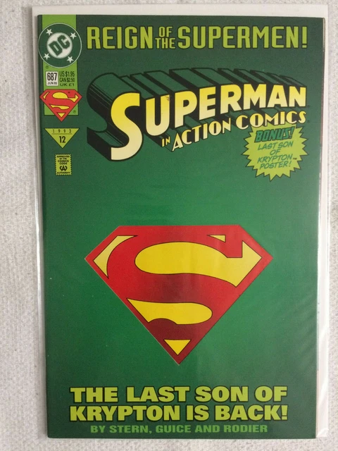 Superman in Action Comics #687 1993 VF+/NM DC Comics Stern/Guice/Rodier Die-Cut