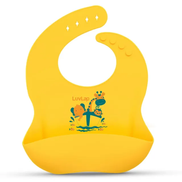 Baby Bib for Feeding & Weaning Babies & Toddlers,Silicone, Waterproof (Yellow)