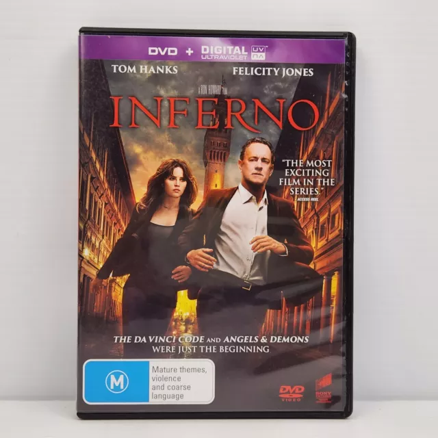 Inferno DVD Movie 2016 Ron Howard Tom Hanks Felicity Jones Crime Mystery R 2,4,5