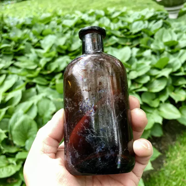 Nice Blown Poison Bottle Sharp & Dohme Baltimore MD Amber 1890s Cork Top Oval