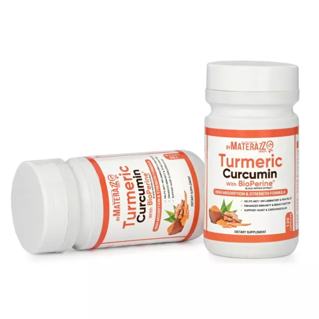 Turmeric Curcumin 240 caps High Potency 95% Bioperine Black Pepper EXP.12/2026