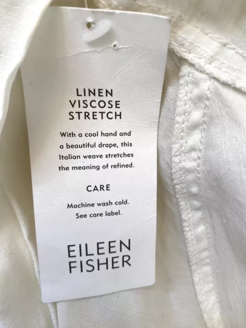 NEW Eileen Fisher Cascading Jacket Linen Viscose Stretch White Open Front 3X 3