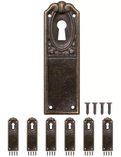 FUXXER® antiche targhette chiave, ferramenta, design Art Nouveau, set 6