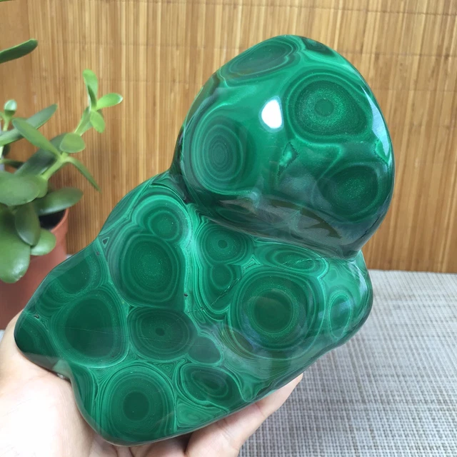 1410g Top Natural Malachite gemstone Polish/Rough original Specimen 155mm A2000