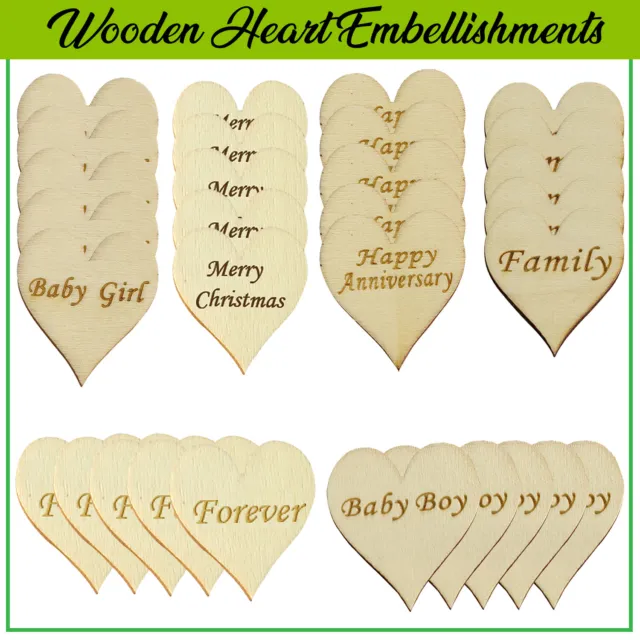 Wooden Heart Shapes Laser Cut Gift Craft Wedding Birthday Pyrography Decorations