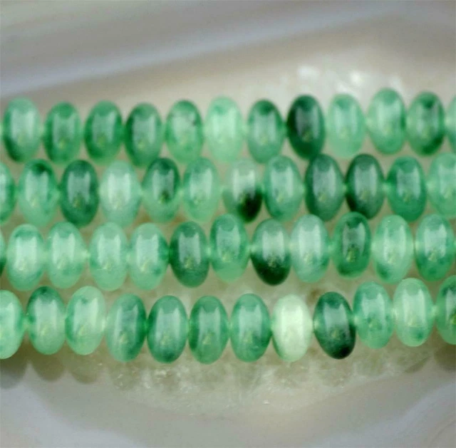 5x8mm Green Emerald Abacus Gemstones Loose Beads 15"