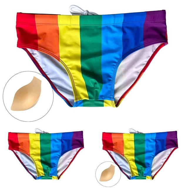 Maillots de bain arc-en-ciel maillots de bain à rayures hommes short de