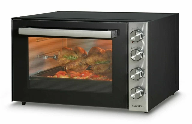 LUXELL Forno Elettrico Ventilato 70 LT Pizze Piatti Pollo Cottura 4 Manopole