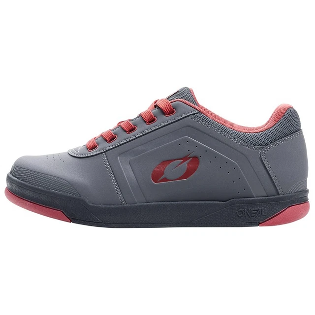 O'Neal Pinned Flat Shoe V.22 Grey/Red - Mountain Bike MTB UK 10 / EU  45