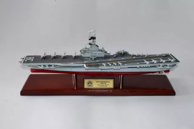 USS Shangri-La CVA-38 Aircraft Carrier Model,Navy,Scale Model,Mahogany,24