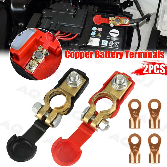2X Car Battery Terminals Cable Ends Connector Clamp Negative Positive for Marine