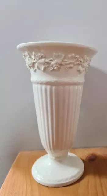 Wedgwood china Embossed Ivory Queensware ribbed vase