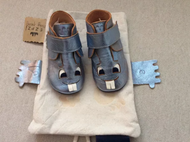 Easy Peasy Metallic Kiny Bunny Booties 9 - 12 months (20/21 European) BLUE