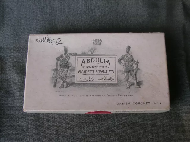 Ww2 Angleterre Boïte De Tabac Vide Anglais " Abdulla  " British Firm En Carton