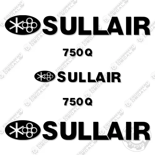 Sullair 750Q Decal Kit Air Compressor - 7 YEAR OUTDOOR 3M VINYL!