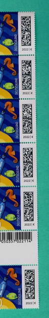 1. Aufl. FLASCHENPOST Fehldruck 6er-Streifen QR-C. kopfstehend ** Nr. 135 NL-Dr.