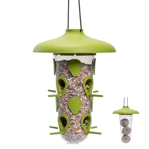 Mangeoire Oiseaux Exterieur Sauvages Suspendus - 2en1 Support De Boule De Graiss