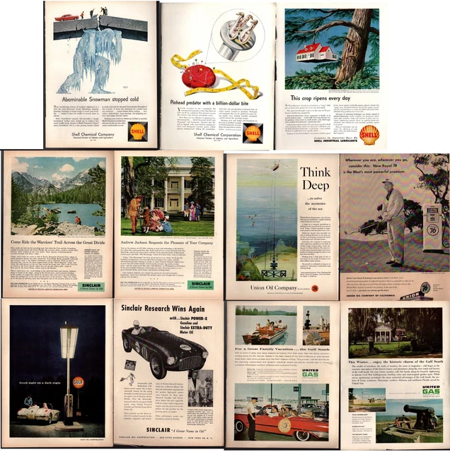 1950s Magazine Ads 11 GAS & OIL, etc.