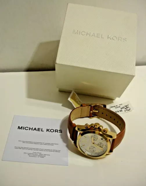 Michael Kors MK2961 Ladies Bradshaw Chronograph Luggage Leather Watch