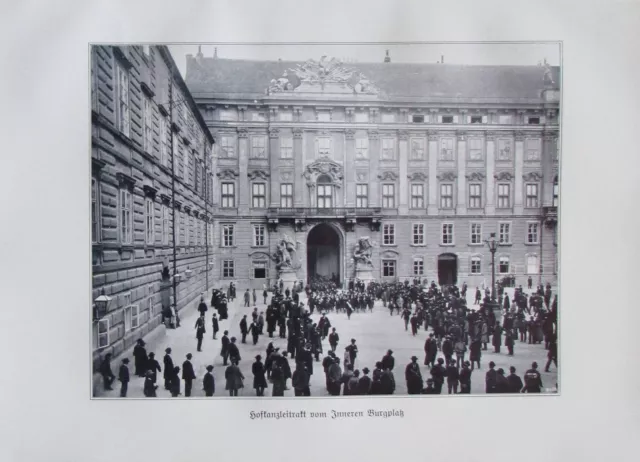 1916 Hofkanzleitrakt vom Inneren Burgplatz, Wien - alter Druck nach Foto